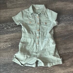 Kids Green Button-Up Romper